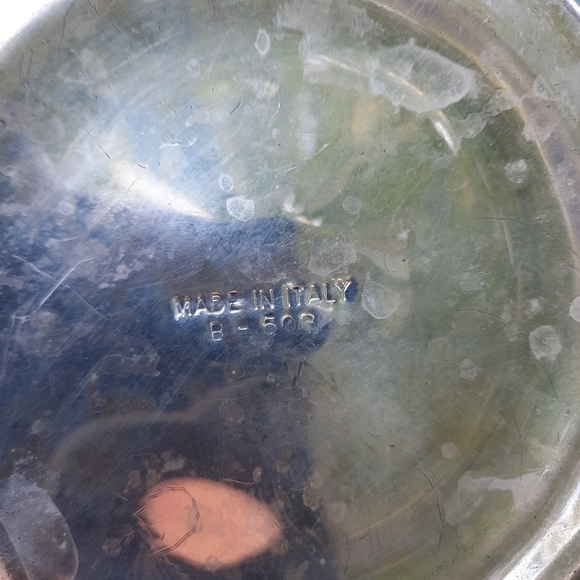 Vintage MCM Italian hammered aluminum silver metal ice bucket with tongs - Picture 14 of 15